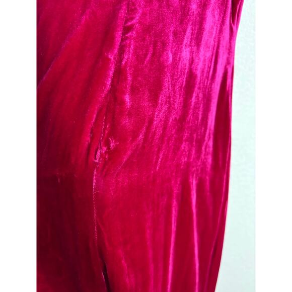 Reformation Winola Maxi Dress Size Small Rhubarb Velvet Ruffle Wedding - Picture 13 of 15